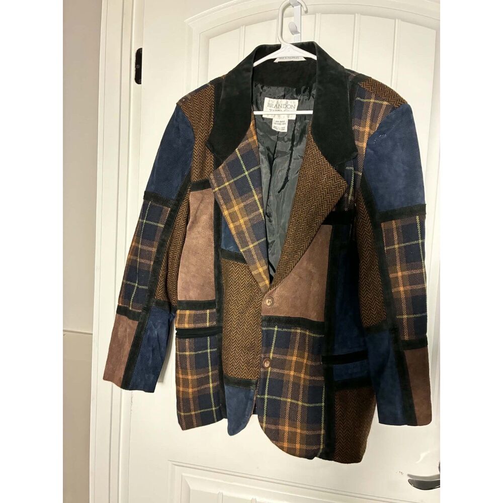 Vtg Brandon Thomas Ladies 14M 100% Leather, Wool blend Jacket